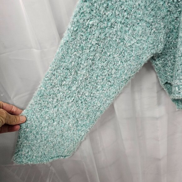 Free People Turtleneck Sweater Blue Boho Oversized L - Picture 2 of 7